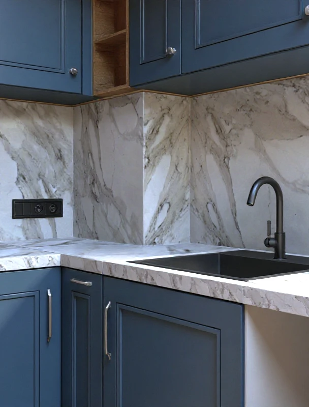 Ergonomiczna strefa robocza w małej kuchni, realizacja Totemi w Cieszynie.