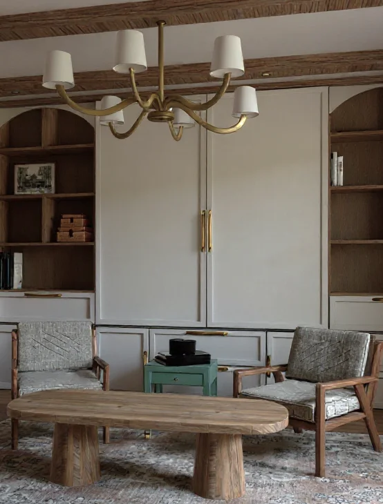 Projekt salonu w stylu modern farmhouse w Beskidach – kompleksowa realizacja Totemi.