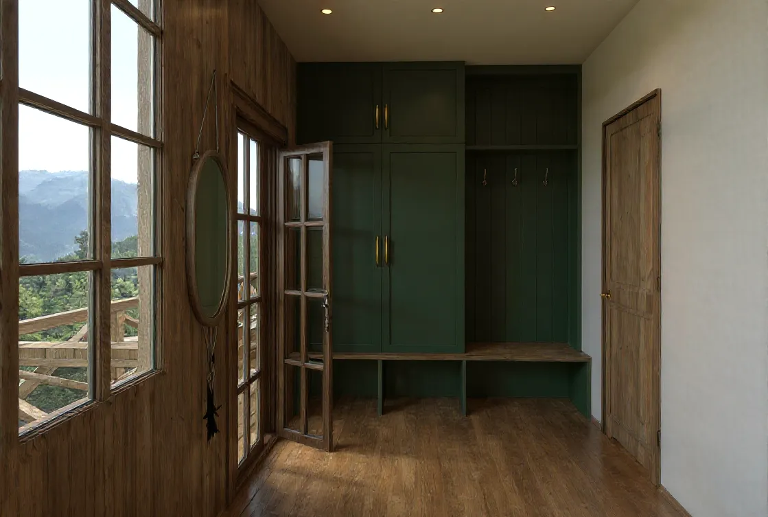 Mnóstwo okien i naturalne światło w ganku – architekt wnętrz Żywiec oświetlenie dzienne.