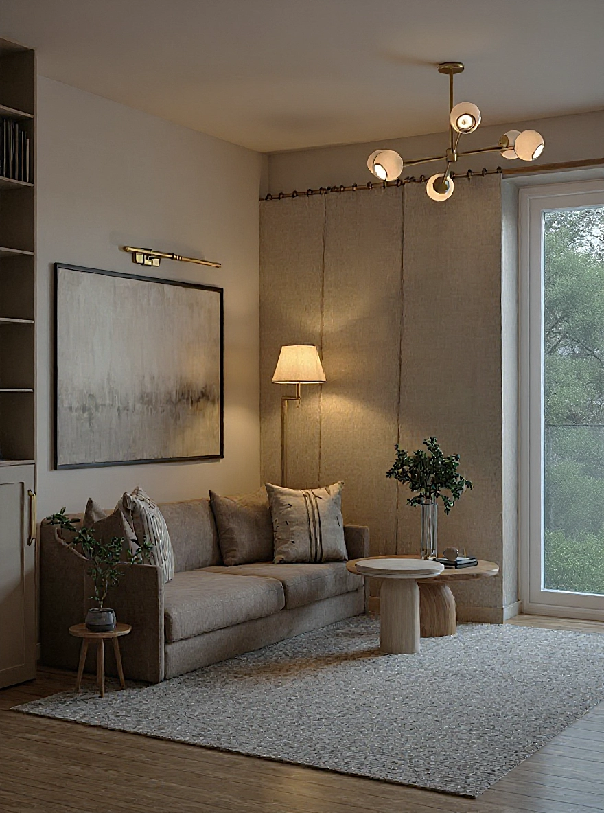 Detale tkanin, drewna i tekstur użytych w projekcie salonu w Lipniku, Totemi Bielsko-Biała.