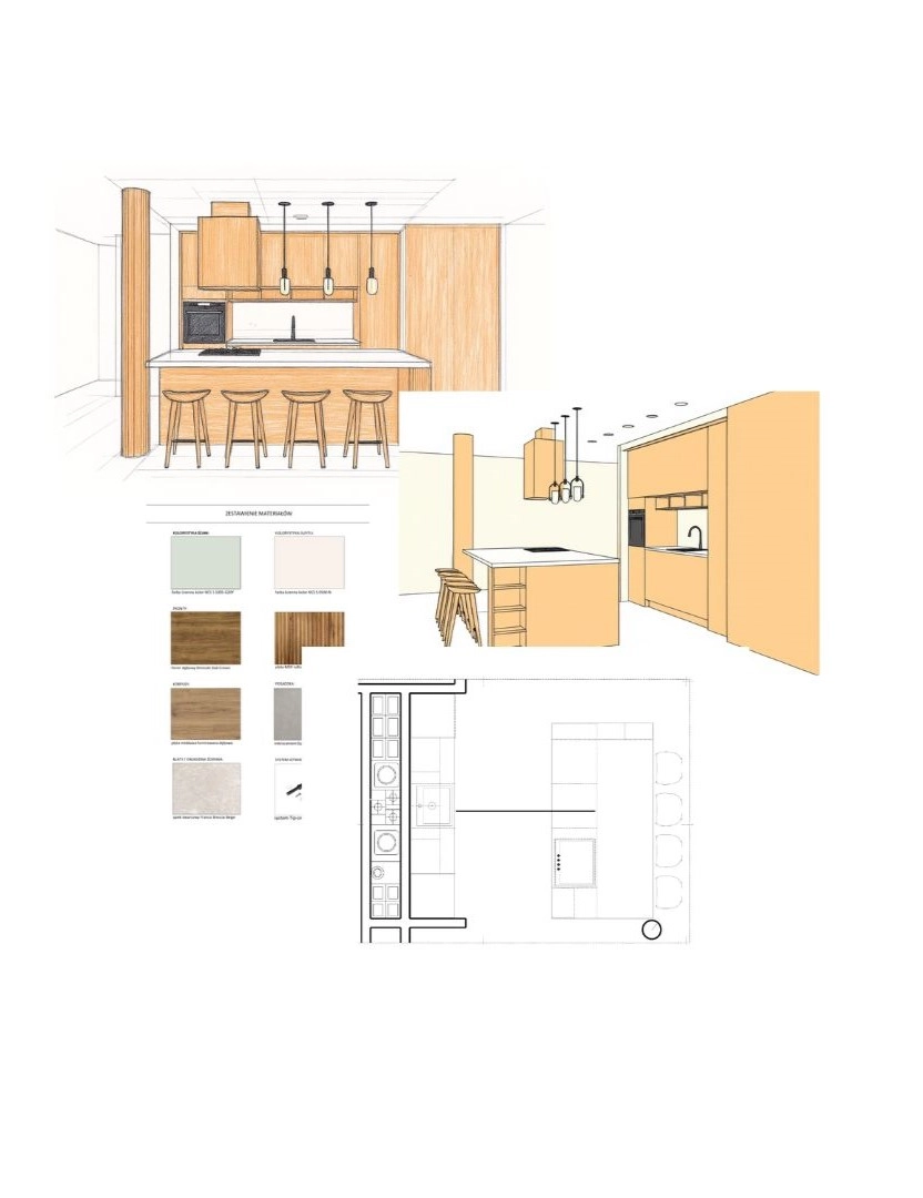 Wizualizacja 3D i układ funkcjonalny nowoczesnego wnętrza - Totemi Projektowanie Wnętrz, Uproszczona wizualizacja 3D wnętrza w ramach projektu układu funkcjonalnego.